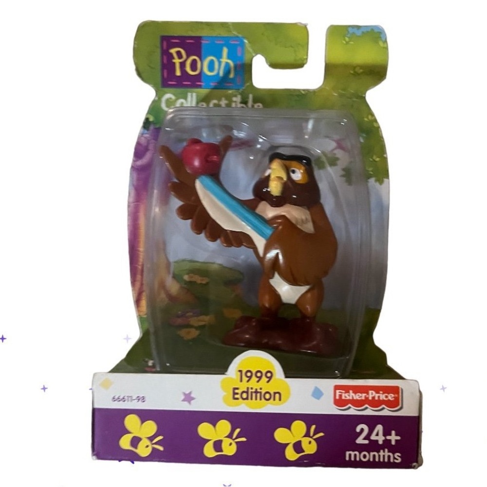 Vintage 1999 Fisher Price First Edition Mattel Pooh Collectible Figure 3” OWL